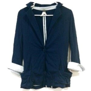 FP We The Free Navy Cotton/Linen Blazer